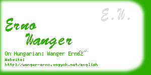 erno wanger business card